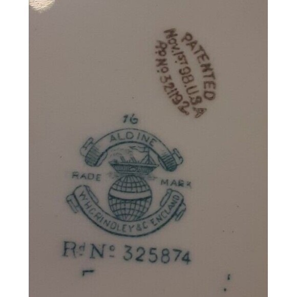 Antique Lidded Oval Tureen WH Grindley & Co Flow Blue Aldine Pattern - Picture 9 of 12